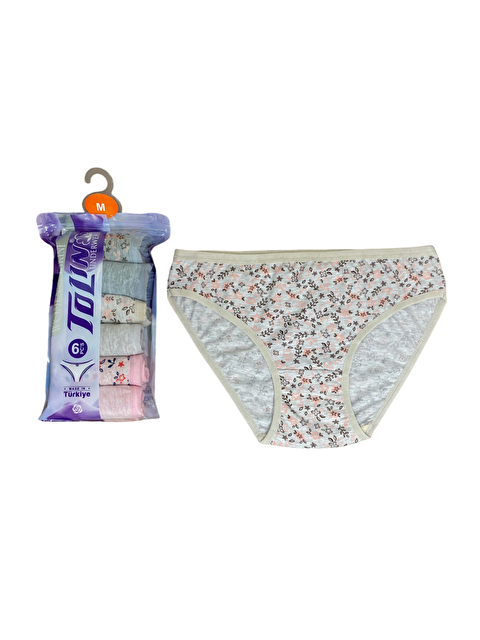 Tolin Kadın 6 lı Pamuklu Elastanlı Baskılı Havlu Ağ Bikini Model Külot Seti 2246157 - S000233887-23173