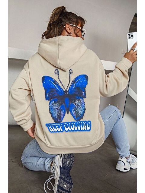 uyguntarz Unisex Butterfly Baskılı Sweatshirt - S000268139-19928