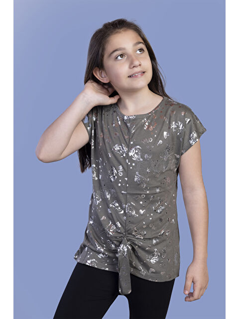 Toontoykids Kız Çocuk Varak Baskılı Tişört