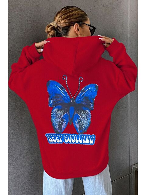 uyguntarz Unisex Butterfly Baskılı Sweatshirt - S000268139-20045