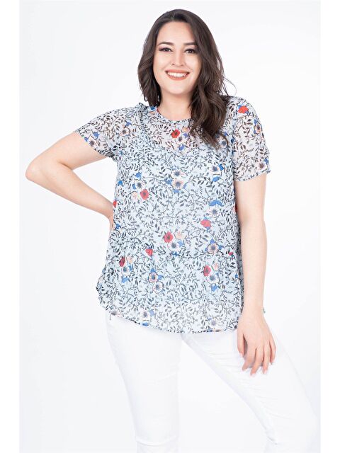 Mylinemoda Astarlı Şifon Bluz - S000239738-17437