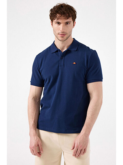Ellesse % 100 Pamuk Regular Fit Düğmeli Polo Yaka T Shirt 6SM5044-NV
