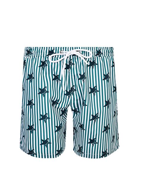 Lapi·eno Erkek Deniz Havuz Şortu Desenli Crew S244 Yeşil - S000191665-18194