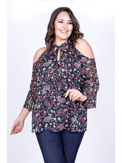 Mylinemoda Fular Detaylı Şifon Bluz - S000239746-19351