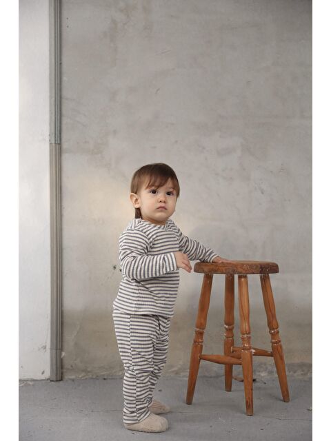 Oh La La Koala For Little Ones İndigo Çizgili Alt Üst Takım - S000421206-23093