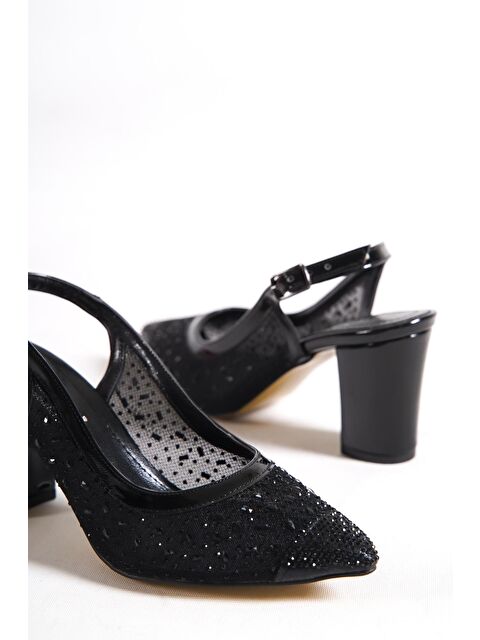 Capone Outfitters 145 Kadın Topuklu Taşlı Arkası Açık Ayakkabı - S000161318-19351