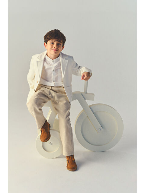 Panço Erkek Çocuk Ekru Cepli Örme Ceket - S000520864-19965