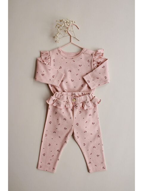 Oh La La Koala For Little Ones Gül Baskılı Fırfırlı Body Tayt Takım - S000421214-19928