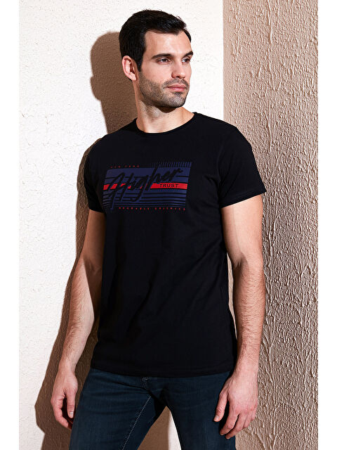 Buratti Pamuklu Slim Fit Bisiklet Yaka Baskılı %100 Pamuk Tişört 541HIGHER - S000346600-19351