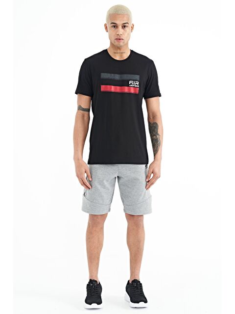 Air Jones Amos Gri Melanj Baskılı Erkek Şort - 81246 - S000030837-74