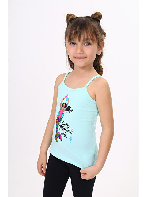 Toontoykids Kız Çocuk Deniz Kızı Baskılı Pul İşlemeli Atlet