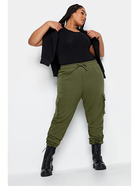 Stil Diva Büyük Beden Paçası Lastikli Cep Detaylı Kargo Jogger Pantolon 302770 - S000136802-18547