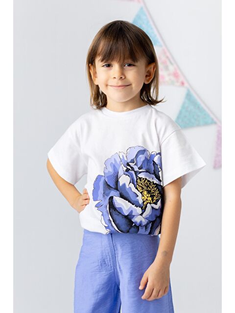 ZEYLAND Kız Çocuk Gül Baskılı Tshirt - S000315434-17234