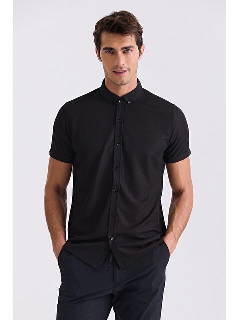 JAKAMEN Siyah Slim Fit Gömlek - S000496991-19351