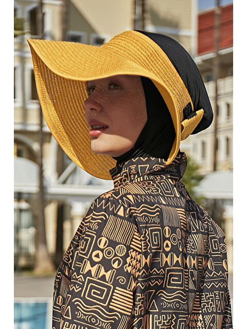 Remsa Mayo Fiyonklu Katlanabilir Vizör Hasır Şapka Güneş Koruyucu Siperlik RŞ-78 Sarı - S000231115-20072