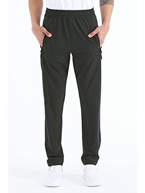 Tommylife Haki Erkek Fermuarlı Üç Cepli Standart Kalıp Klasik Paça Eşofman Alt - 84768 - S000032264-18547