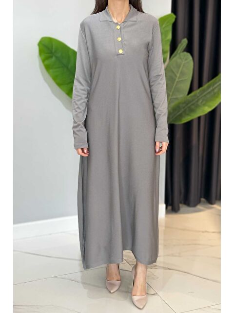 Nuss Elbise 1422 Gri - S000361765-20600