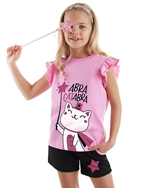 Denokids Abra Catabra Kız Çocuk Tişört Şort Takım - S000147951-23173
