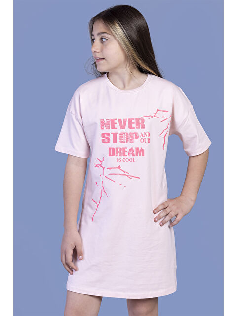 Toontoykids Kız Çocuk Baskılı Yarım Kol Elbise - S000267995-7152