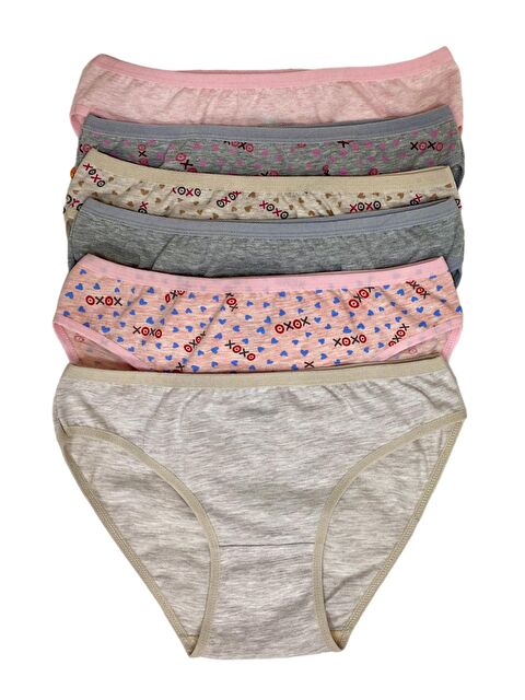 Tolin Kadın 6 lı Pamuklu Elastanlı Baskılı Havlu Ağ Bikini Model Külot Seti 2246160 - S000233892-23173