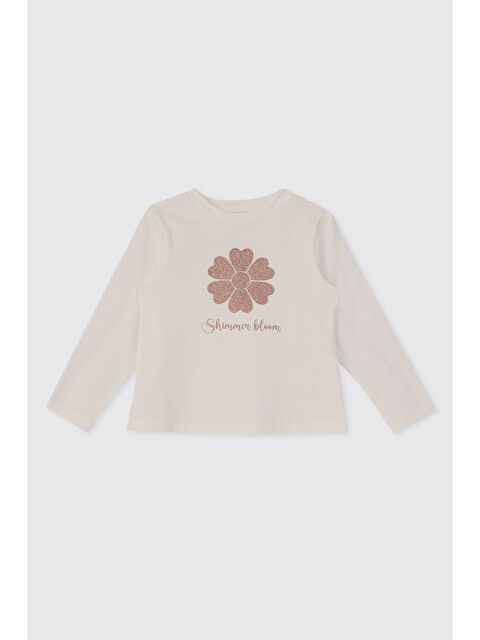 Panço Kız Bebek Sim Baskılı Ekru Tişört - S000514418-19965
