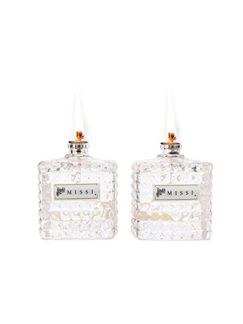 Missi 2'li Dark Amber Kokulu Kare Kristal Cam Şişe Kandil Seti( 2X100 ml) - S000239772-19965