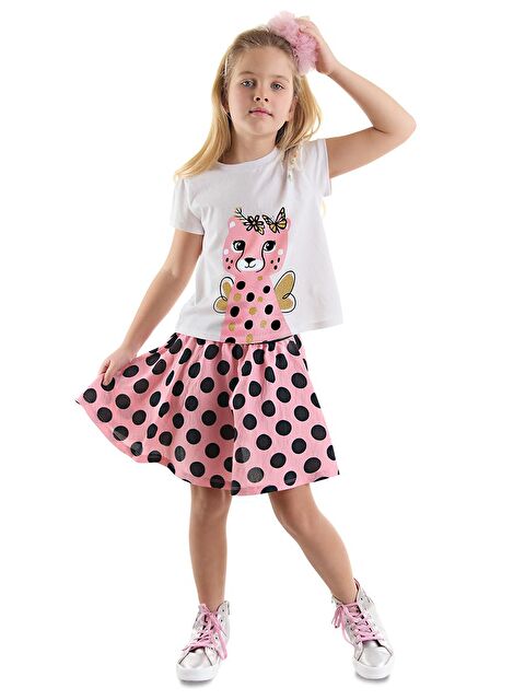 Denokids Çita Kız Çocuk Tişört Pembe Etek Takım - S000147953-20024