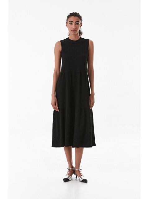 Fullamoda Bürümcük Kumaş Fermuarlı Elbise - S000380946-19351