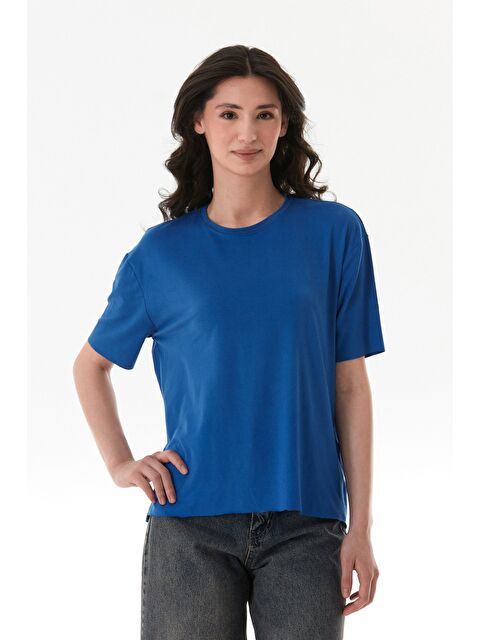 Fullamoda Basic Bisiklet Yaka Oversize Modal Tişört - S000380797-23710