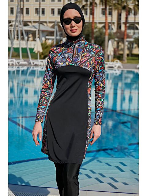 Remsa Mayo Fermuarlı Elastanlı Tam Kapalı Tesettür Mayo R123 Alina - S000167296-19351