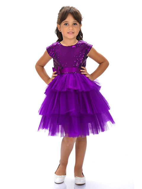 Mnk Baby & Kids Çocuk Pullu Tüllü Parti Elbisesi - S000390402-20042