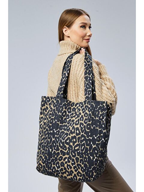 Bagg Koyu Leopar Desen Çanta - S000317693-19413