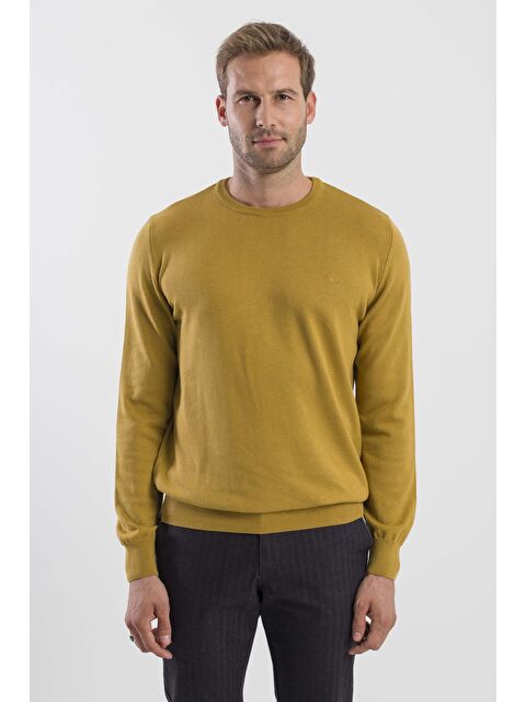 JAKAMEN Hardal Slim Fit Bisiklet Yaka Triko Kazak - S000495741-20074