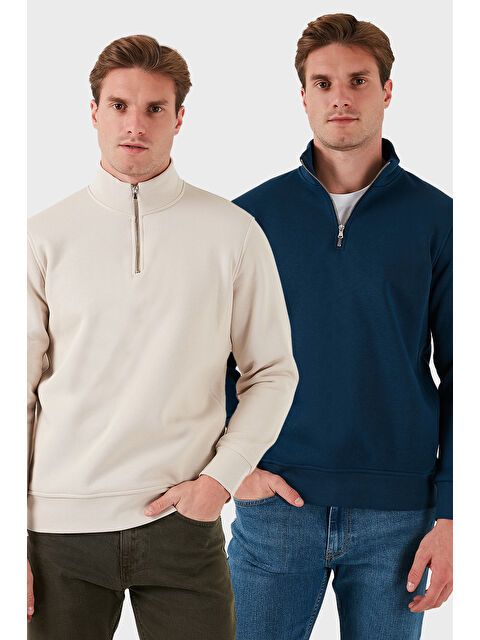 Buratti Pamuklu Regular Fit Dik Yaka 2'li Paket Sweat 59052592S2 - S000436827-37213