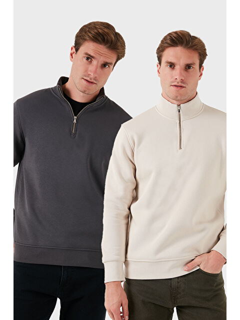 Buratti Pamuklu Regular Fit Dik Yaka 2'li Paket Sweat 59052592S2 - S000436827-37204