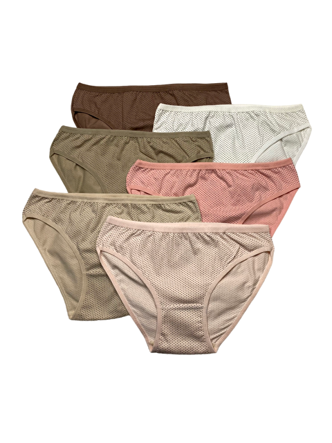 Tolin Kadın 6 lı Pamuklu Elastanlı Baskılı Havlu Ağ Bikini Model Külot Seti 2246185 - S000233894-23173