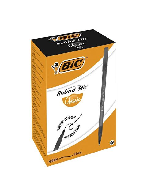 Bic Round Stick Tükenmez Kalem 60 Lı Kutu Siyah - S000178984-19351