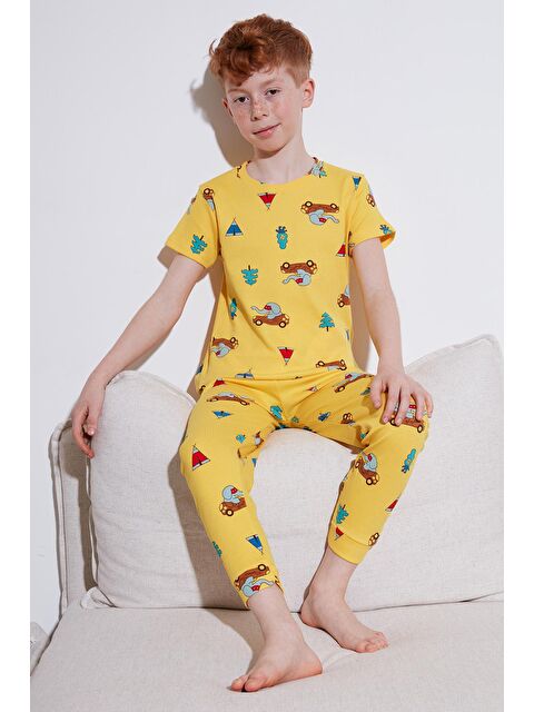 Lela Desenli % 100 Pamuk Bisiklet Yaka Pijama Takımı 6651001 - S000157111-20074