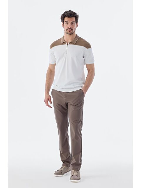 JAKAMEN Vizon Slim Fit Fermuarlı Polo Yaka T-Shirt - S000496983-26429