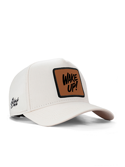 BlackBörk Wake Up Logolu Bej Beyzbol Premium Şapka