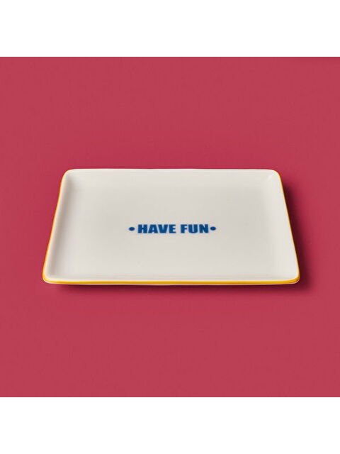 Evidea Kitchen Have Fun Servis Tabağı - Sarı / Mavi - 13x18 cm - S000384355-5474
