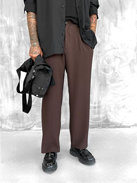 Abluka Online Erkek Fitilli Baggy Pantolon Kahve - S000487357-19413