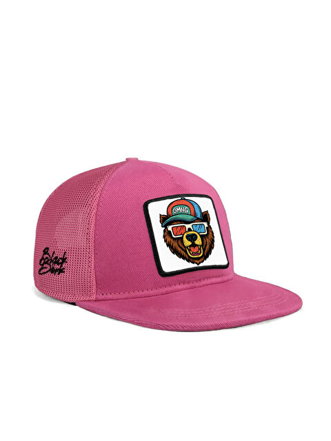 BlackBörk Hip Hop Kids Ayı Logolu Pembe Çocuk Trucker Şapka