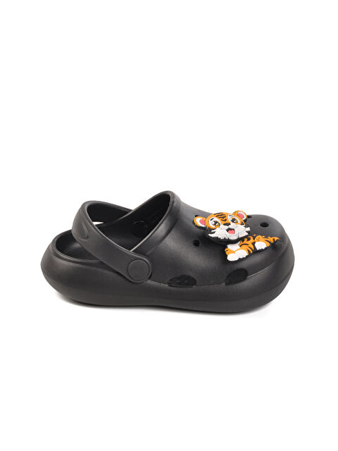 Ayakmod Siyah Unisex Çocuk Sabo Terlik Yumurcak - S000369977-19351