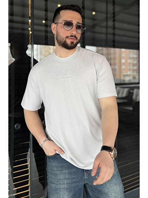 Mishar İtalia Bisiklet Yaka Kendinden Desenli Erkek Tişört - S000373017-20600