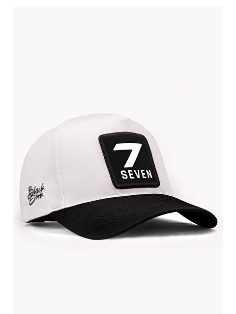 BlackBörk 7 Numara Logolu Siyah-Beyaz Beyzbol Şapka