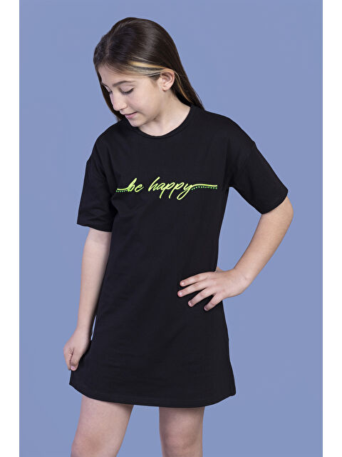 Toontoykids Kız Çocuk Düşük Kol Detaylı Baskılı Elbise - S000268106-19351