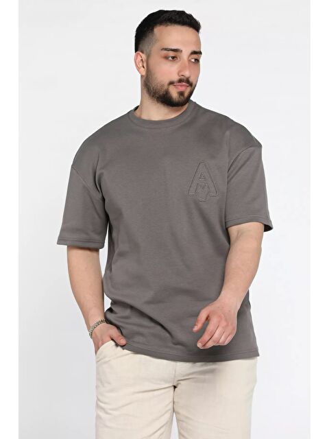 Mishar İtalia Bisiklet Yaka Nakışlı Erkek Tişört - S000373018-29351