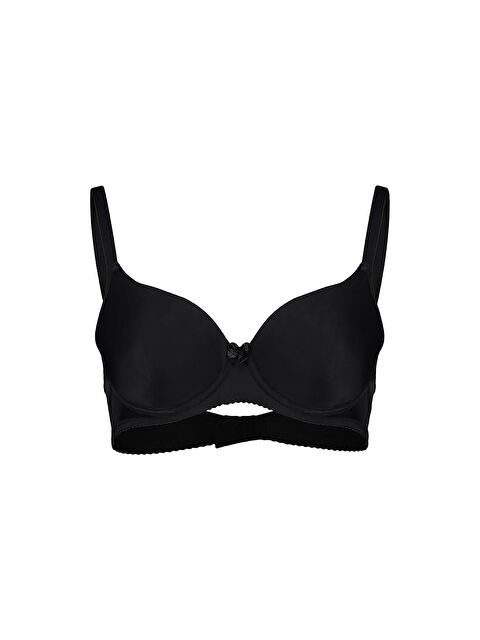 Kompedan Mikro Kaplı Balenli Desteksiz Basic Sütyen | Siyah 3505 - S000246518-19351