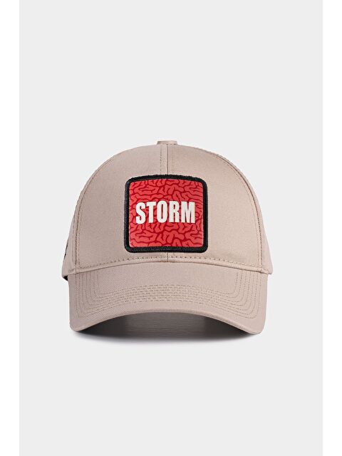 BlackBörk Six Storm Logolu Bej Beyzbol Şapka